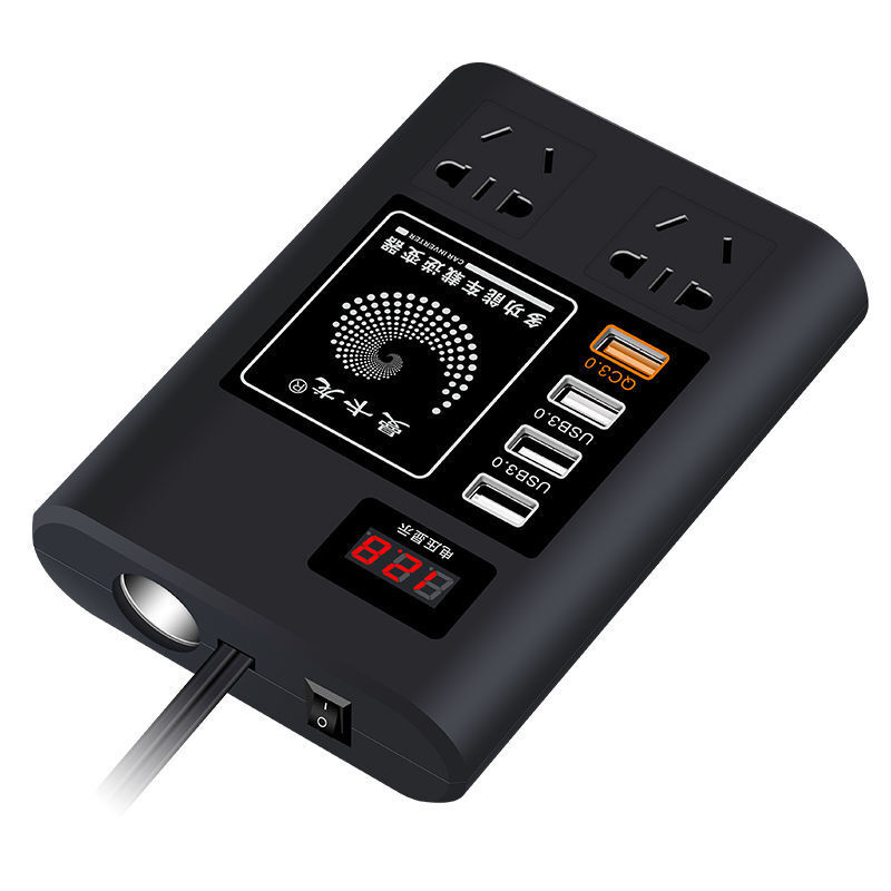 公牛(BULL)旗艦版車載電源插座 12V/24V通用轉220V，數顯閃充新體驗
